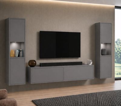 Ensemble meuble TV – Composition 2 caissons + 2 colonnes