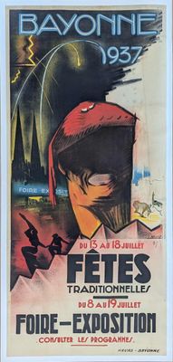 an old movie poster of a man wearing a helmet and a red cap