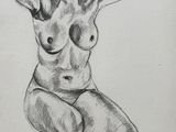 an image of a drawing of a nude woman sitting on a chair