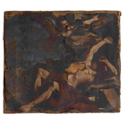 une image d'un tableau représentant un groupe de personnes dans une pièce