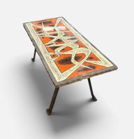 Table basse à piètement en fer forgé et plateau de forme rec… (photo 2)