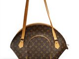 a louis vuitton handbag on a white background