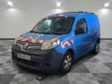 a blue van with a red and white stripe on the side