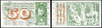 deux images différentes d'un billet de cinquante dollars vert et blanc