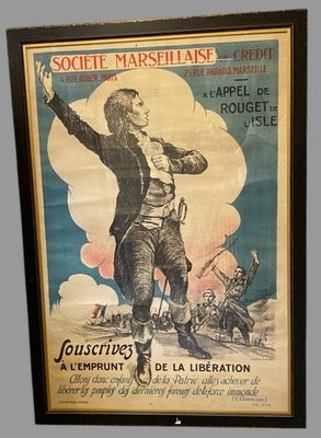affiche représentant un homme tenant un pistolet dans la main droite et le pointant vers le ciel