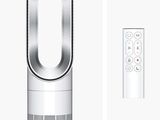 two different views of a room air purifier and a remote control