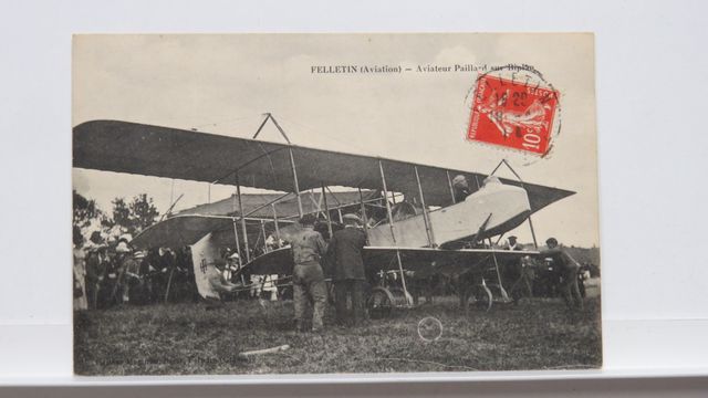 Felletin Aviation. Aviateur Paillard sur Biplan. TBE.