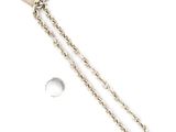 silver chain with a clasp on a white background with a pin