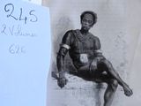un dessin représentant un homme assis sur un banc à côté d'une feuille de papier