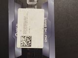 a black and white picture of a card with a qr code on it