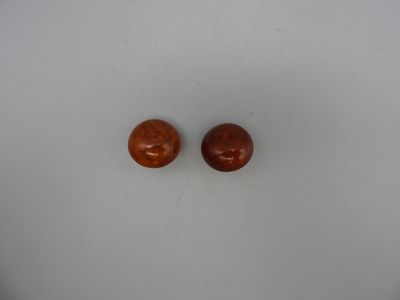 Paire de boutons d'oreilles en ambre fondue et monture en ar…
