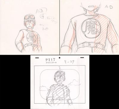 des croquis représentant un homme en tenue de baseball et un dessin représentant un homme en tenue de baseball