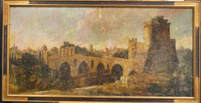 École du XVIIIème siècle, Vue arrangée du pont Roto.