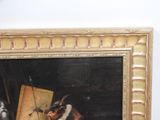a picture of a painting of a dog and a cat