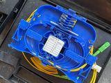 a blue box with a yellow wire and a blue box with a yellow wire and a blue box with a yellow wire and a yellow wire