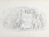 un dessin représentant un homme tenant une pancarte devant un groupe de personnes