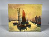 une image d'une peinture de bateaux sur un plan d'eau