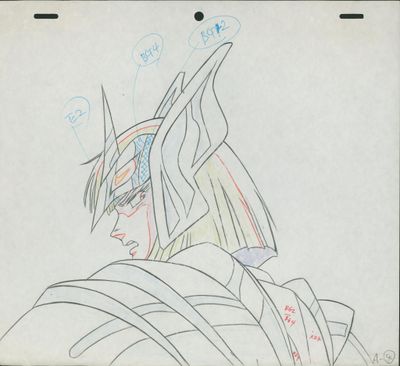 an image of a drawing of a man with a helmet on