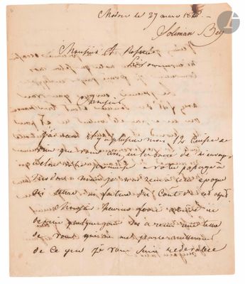 Joseph Sève, dit SOLIMAN PACHA (Lyon 1788-1860) officier de …