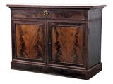 an image of a wooden cabinet with a marble top