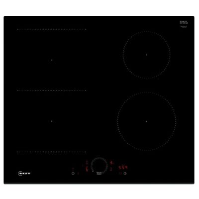 une plaque de cuisson noire à trois feux et trois boutons