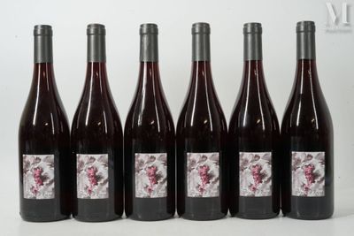 six bouteilles de vin sont alignées sur une table