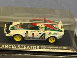 a model of a race car in a display case