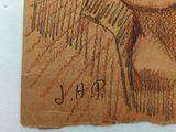 a drawing of a man with a mustache on a piece of paper