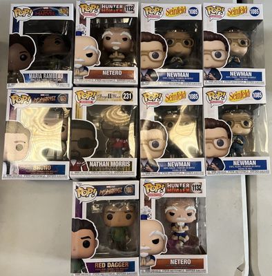 many pop vinyl figures are stacked on top of each other