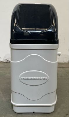 an image of a black and white trash can