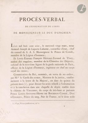 [Louis Antoine Henri de Bourbon-Condé, duc d’ENGHIEN (1772-1…