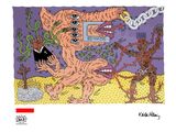 dessin humoristique représentant un chat avec un téléphone portable dans la gueule