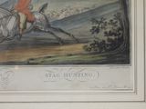 a drawing of a man riding a horse in the woods