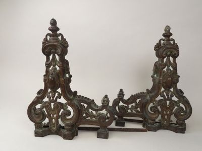pair of antique cast iron fireplace mantels with ornate designs