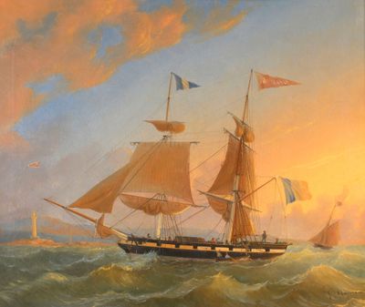 une image représentant un tableau d'un navire en mer