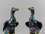 paire de canards en porcelaine chinoise à cloisonné, XXe siècle