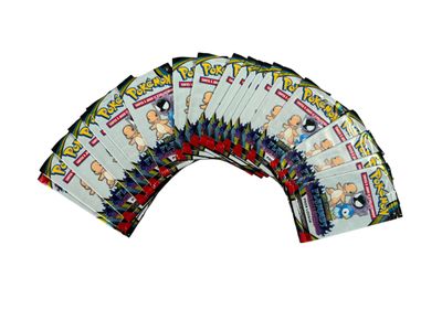 a fan of pokemon playing cards on a white background