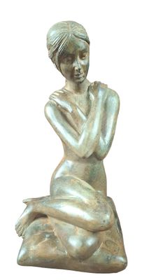 Pierre CHENET (XXème siècle) Jeune femme nue assise bras en …