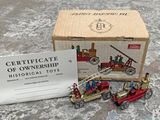 une boîte sur laquelle figure l'image d'un camion de pompiers et d'un camion de pompiers