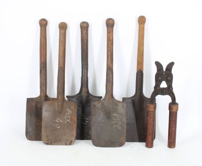 five different types of garden tools on a white background
