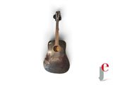 a guitar hanging on the wall with a white background