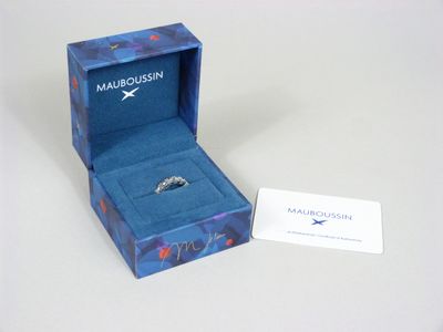 MAUBOUSSIN - Bague argent 925/°° et diamants. « un déjeuner …