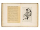 un livre ouvert sur lequel figure le dessin d'un homme et d'un enfant