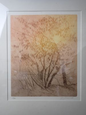 Lucien DESMEDT (1919-1993) Lithographie à décor de végétaux,…