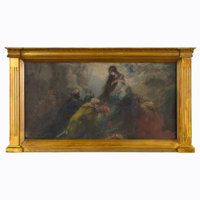 une image d'un tableau représentant une femme assise sur un lit