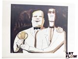 an image of a painting of two men with a mirror