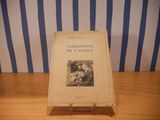 a book sitting on a table with a blue and white striped wall behind it