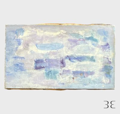 un gros plan d'un timbre sur lequel figure une peinture