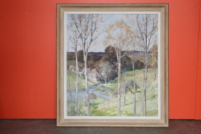 a picture of a painting on the wall of a room