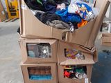 boxes stacked on top of each other in a garage